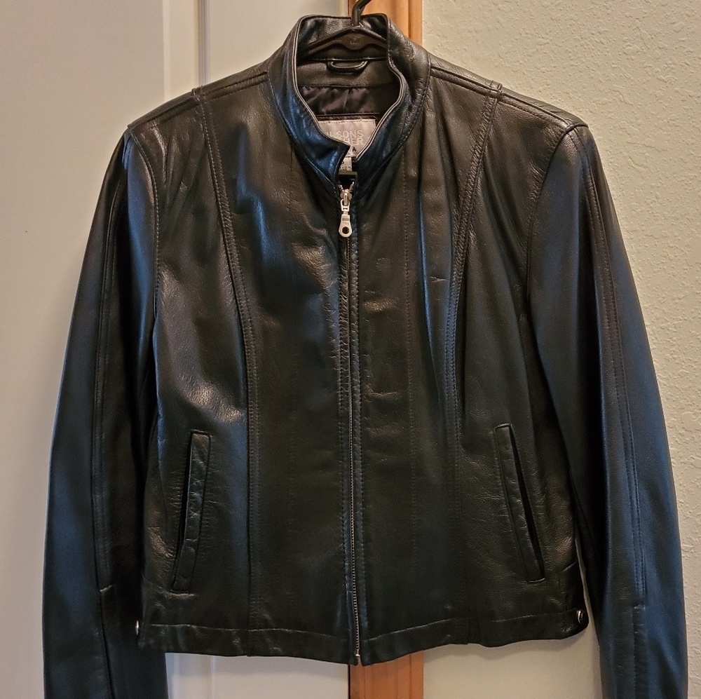 Black leather jacket